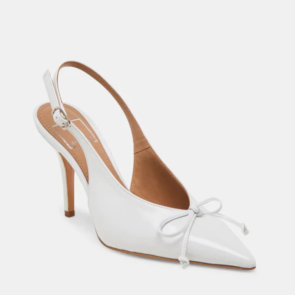 Dolce Vita Geena Bone White Leather Sling Back Heels -NWOT
